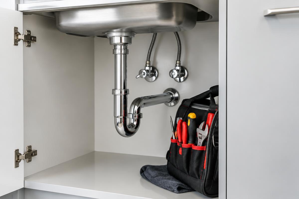 A finished, tidy plumbing installation